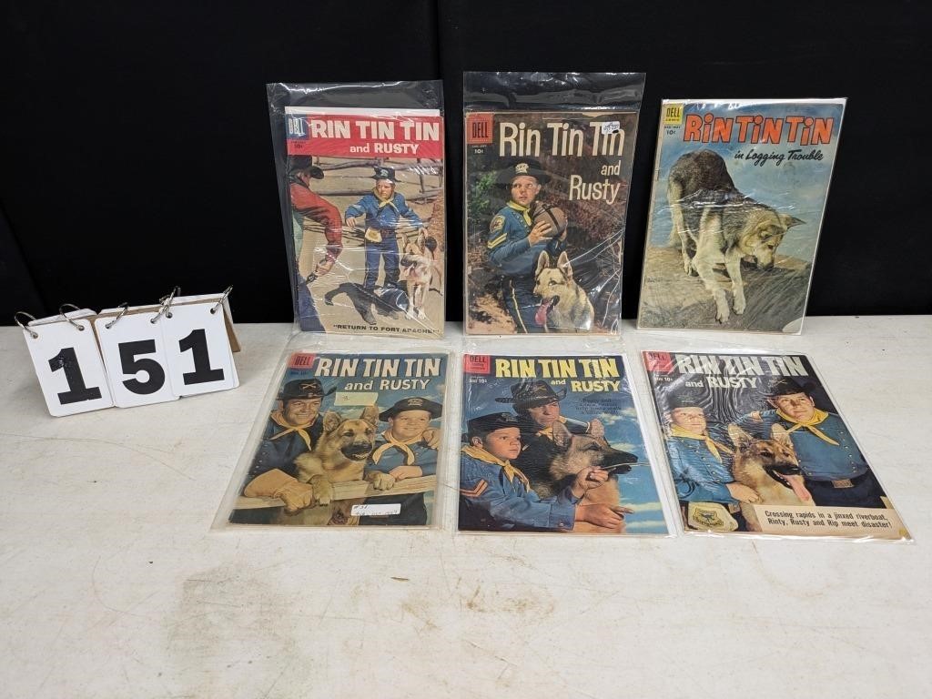 6 Rin Tin Tin Magazines w/ Plastic Covers