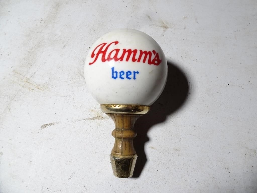 Vintage Hamms Beer Glass Tap Knob