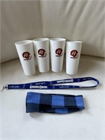 4 Redskins Cups, House of Blues Lanyard, etc...