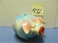 Blue Corky Pig Bank