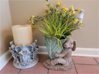 Estate Lot of Decorative Candle & Floral Pieces