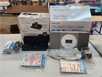 (2) Travel Speakers & CD Alarm Clock Radios