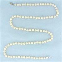 Cultured Akoya Pearl Strand Necklace in 10k White