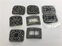 3 PAIRS  + TWO SINGLE ANTIQUE SHOE BUCKLES