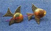 sterling silver "fish or bird" earrings