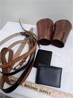Miscellaneous leather belt wallets and sleeve