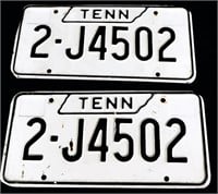 Pair of 1970s TN license plates