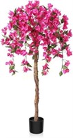 Laiwot 4FT Artificial Bougainvillea w/ Wood Trunk