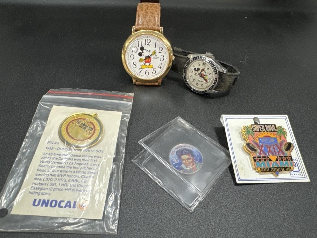Mickey Mouse Watches, Super Bowl Pin
