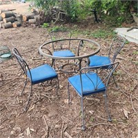 Wrought Iron Table And Chairs, No Glass Top