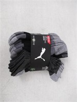 11-Pk Puma Men’s 6-12 Athletic Ankle Sock, Black