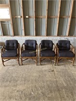 4 Rattan Chairs with Cushions