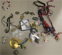Bag Of Assorted Vtg Fashion Jewelry & Pins