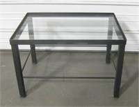 Metal Framed Glass End Table - 18" x 24" x 16"