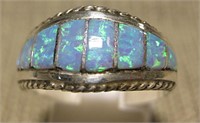 SW Sterling Silver Opal Inlay Ring
