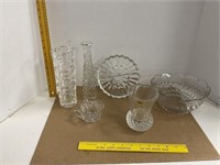 Crystal d’ Adriana Vase, Clear Glass Bowl,