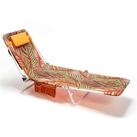 SunnyFeel AB2019 Folding Lounge Chair, Orange Bamb