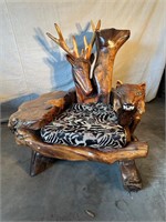 Deer and Bear Driftwood Chair Paul Victor Taylor