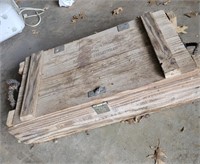 Vtg Wood Ammo Box Crate Rope handles Cannon