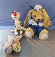 Misc stuffed animals including bunny and more