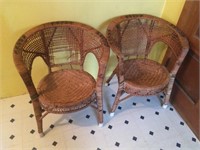 Two Vintage Wicker Chairs