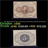 1862 US Fractional Currency 5c First Issue fr-1230