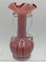 ART GLASS 2 HANDLE SWIRL VASE