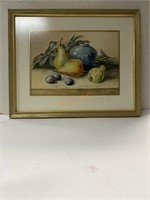 Vintage still life fruit painting by M.Snider