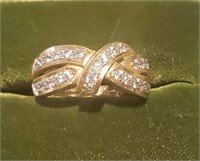 14k Yellow Gold Cz Ring Sz 7 Total Weight 4.5g