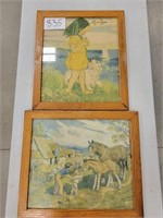 Framed Prints-Children and Horse, Girl and Dog