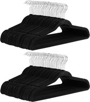 Velvet Non-Slip Hangers  Black/Silver  100 Pack