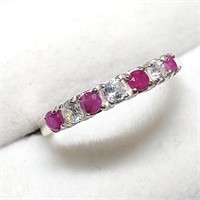 $120 Silver Ruby CZ Ring