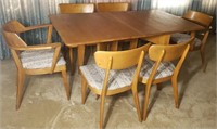 C - MCM DINING TABLE W/ 6 CHAIRS