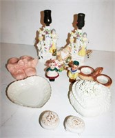 Pr. Figural Lamps, Figural Salt & Pepper,