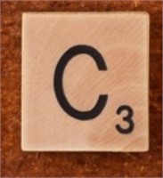 200 Scrabble Tiles - Natural Wood - Letter C
