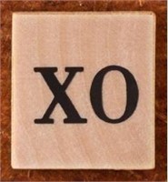 200 Scrabble Tiles - Natural Wood - XO