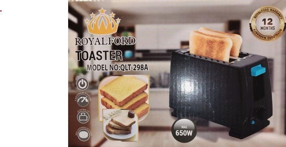 35$-Royalford Black 2 slice toaster 650W, quick