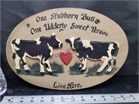 Couples Cow Wall Plaque