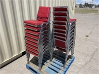(18) Red Stack Chrome Chairs