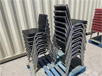 (14) Black Stack Chrome Chairs