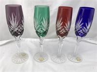 Four Cut to Clear Fluted Glasses