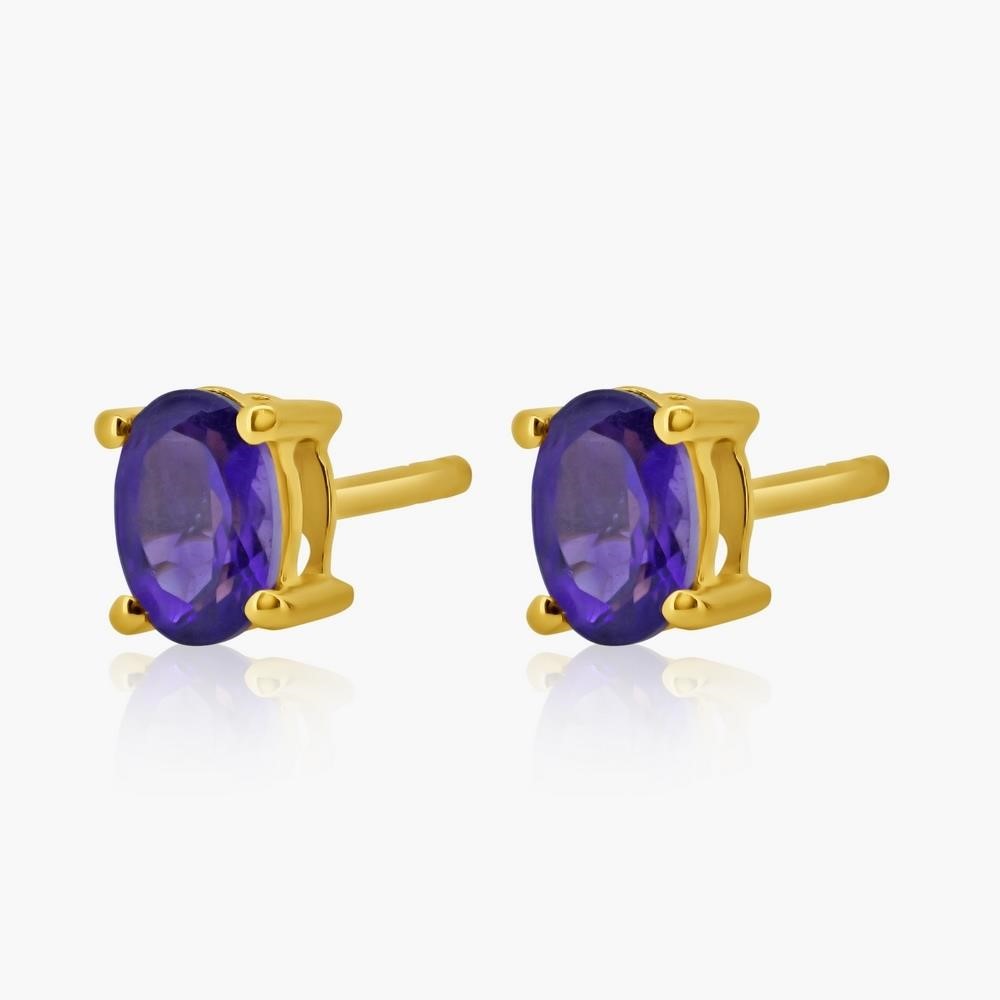 18K YELLOW GOLD 1.00CT AMETHYST EARRINGS