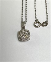 18" Sterling Diamond Necklace 2 Grams