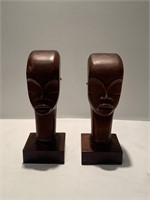 Pair of Wood Carved Busts