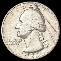 1936-D Washington Silver Quarter CLOSELY