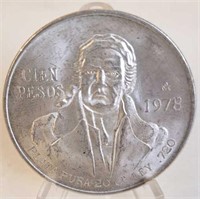 1978 Cien Pesos Plata Pura 20 Gr. Ley .720
