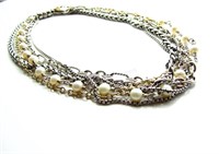 David Yurman Multi-Strand Pearl and Chain Necklace