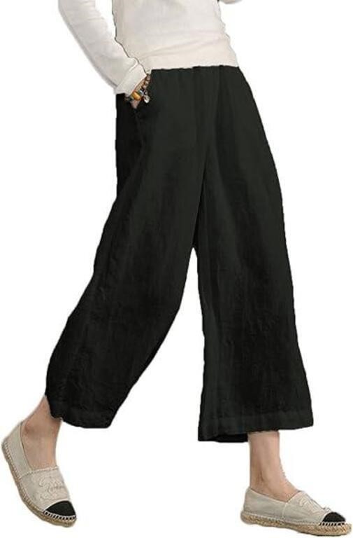 Loose Linen Ankle Pants