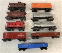 lot of 9 Lionel Train Cars