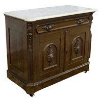 VICTORIAN HART, MALONE & CO. MARBLE-TOP WASHSTAND